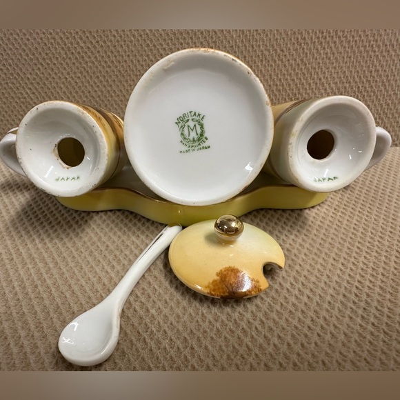 Vintage Noritake Japan 5 piece Set Salt, Pepper & Mustard Jar. - Picture 5 of 11